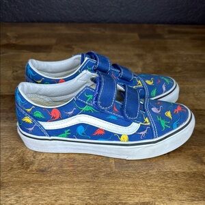 Vans Kids Blue Dinosaur Print Shoes